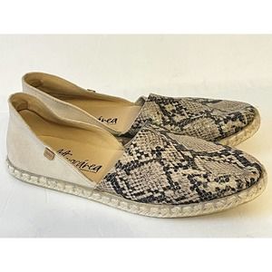 NEW! Mediterranea •Women 41/ 10• Snakeskin D’Orsay Espadrille Flats Spain